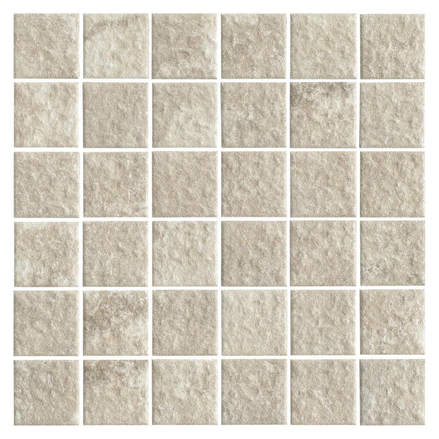 Cut Sample - Hidden Gem Series - Chalk Naturale 48x48mm Mosaic Tile (Cut Size: Approx. 192x192 mm)
