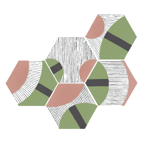 KaleidoCraft Series - Spring Fusion Natural 250x290mm Hexagon Porcelain Tile