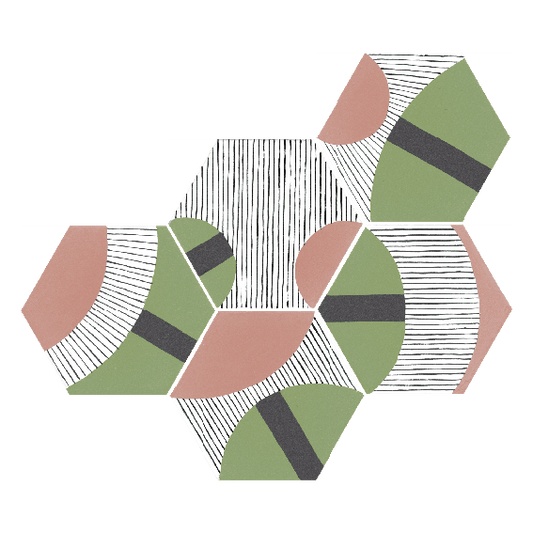KaleidoCraft Series - Spring Fusion Natural 250x290mm Hexagon Porcelain Tile