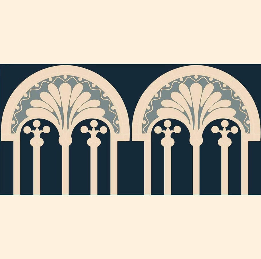 Art Nouveau Series - Arch of Echoes Satin 150x300mm Ceramic Tile