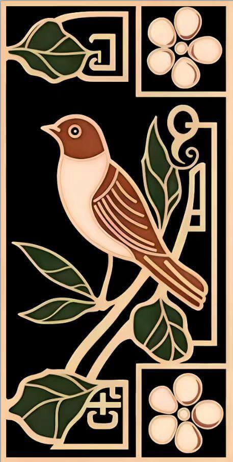 Art Nouveau Series - Whispers & Wings Satin 150x300mm Ceramic Tile