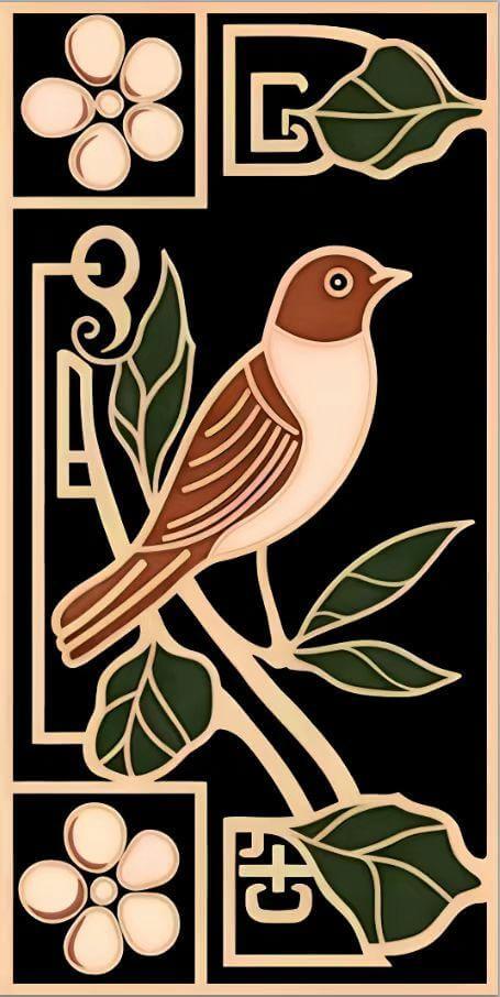 Art Nouveau Series - Whispers & Wings Satin 150x300mm Ceramic Tile