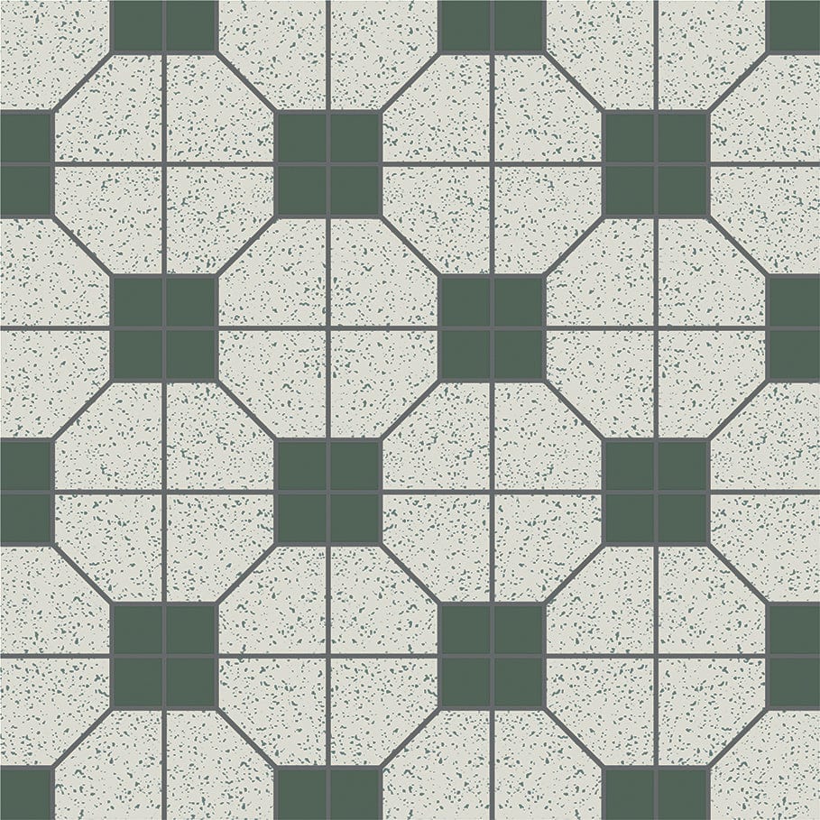 Full-Size Sample - Retro Metro Series - Yesteryear (Green) 300x300mm Ceramic Tile