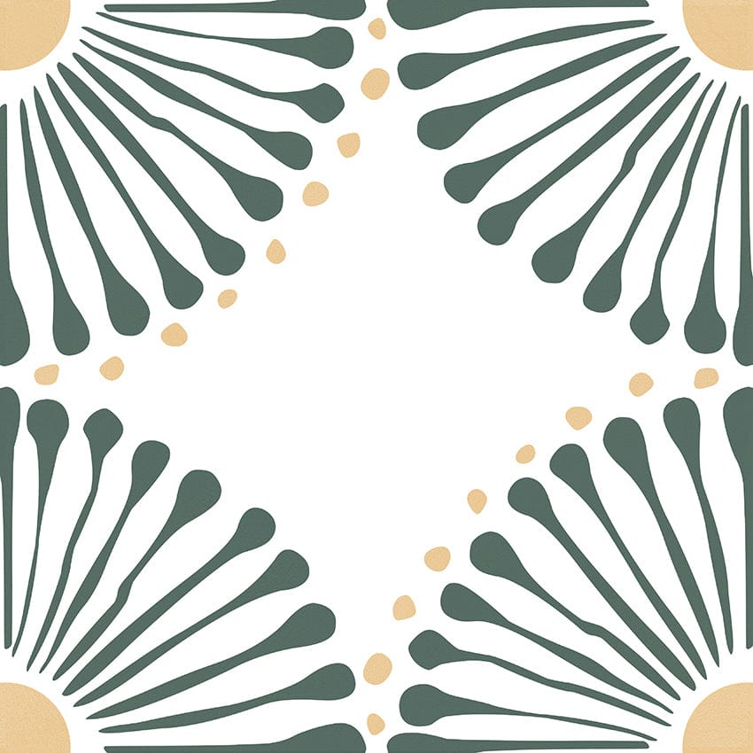 Retro Metro Series - Sunburst Sway Satin 300x300mm Ceramic Tile