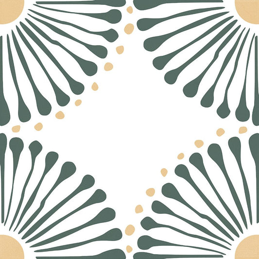 Retro Metro Series - Sunburst Sway Satin 300x300mm Ceramic Tile