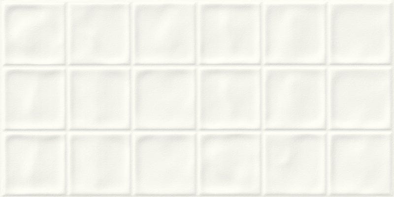 Minimalist Muse Series - Square Impressions Set 2 Ivory Mist Satin 300x600mm Porcelain Tile