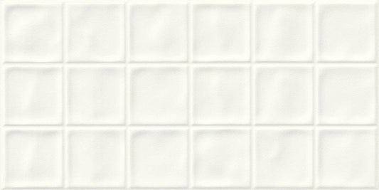 Minimalist Muse Series - Square Impressions Set 2 Ivory Mist Satin 300x600mm Porcelain Tile
