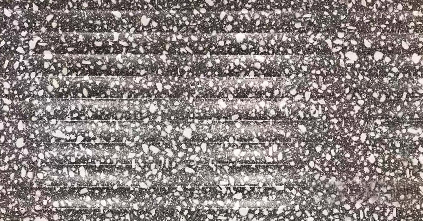 Recreated Terrazzo Series - Carbon Satin 300x600mm 3D Wavy Textured Ceramic Tile