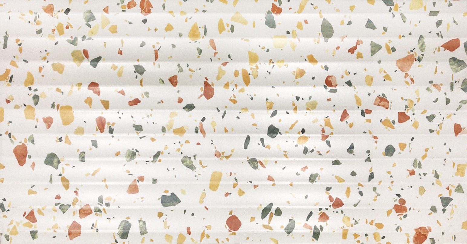 Recreated Terrazzo Series - Sizzling Sunset Satin 300x600mm 3D Wavy Textured Ceramic Tile