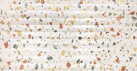 Recreated Terrazzo Series - Sizzling Sunset Satin 300x600mm 3D Wavy Textured Ceramic Tile