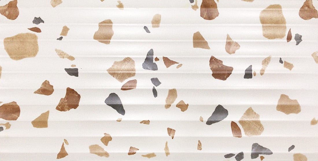 Recreated Terrazzo Series - Blonde Wood Satin 300x600mm 3D Wavy Textured Ceramic Tile