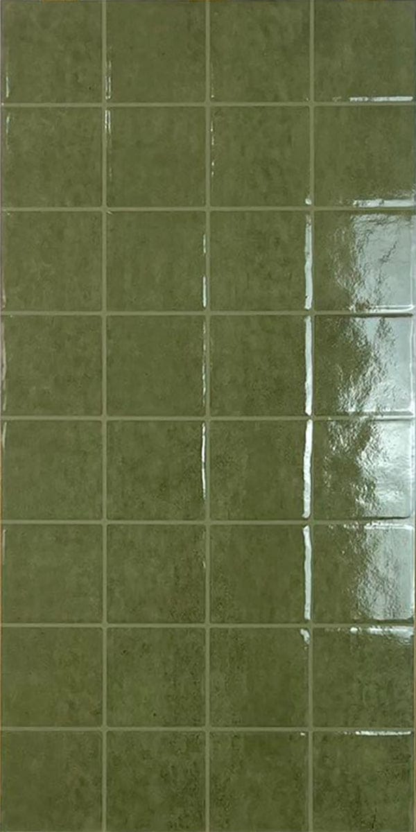 Cut Sample - Coastline Series - Harbour Grid Cypress Gloss 400x800mm Porcelain Tile (Cut Size: Approx. 200x400 mm)