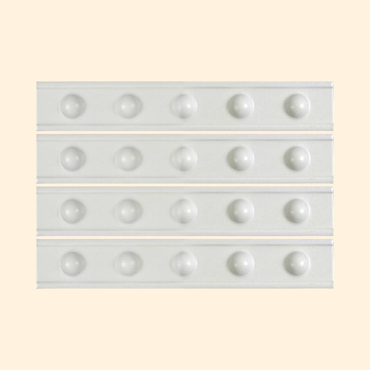 Decorative Raised Dots White Satin 50x300mm Border Tile