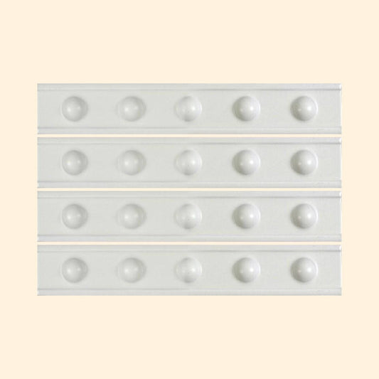 Decorative Raised Dots White Satin 50x300mm Border Tile