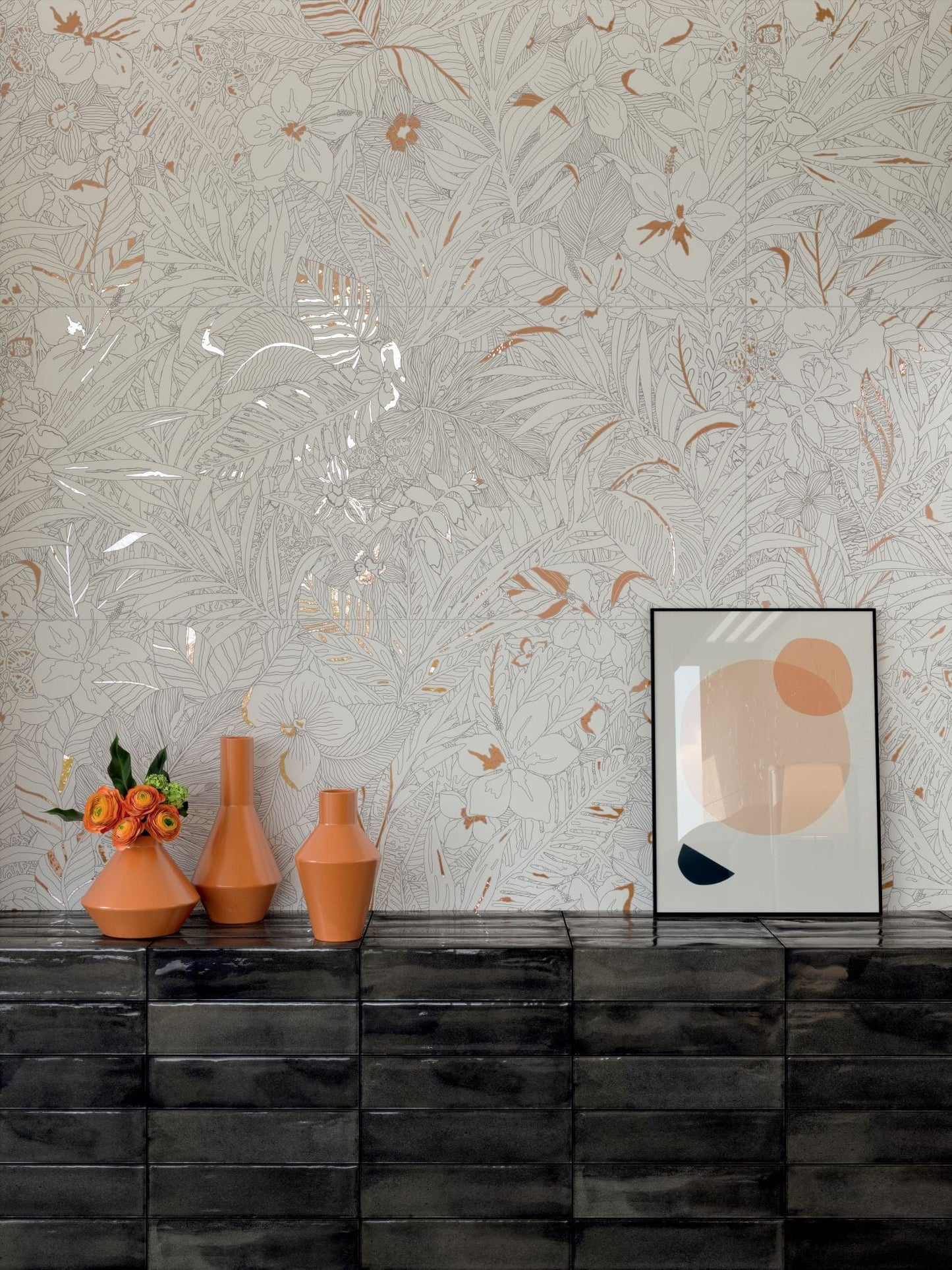 Wonderland Series - Coral Jungle Satin 500x1200mm Ceramic Tile