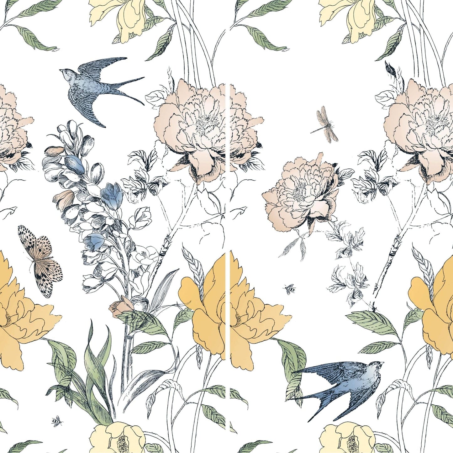 Bloom Series - Flora and Fauna Summer Flower Field Satin 400x800mm Ceramic Tile