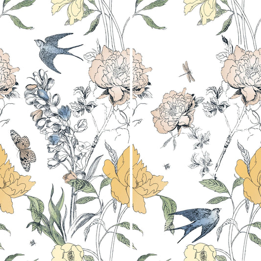 Bloom Series - Flora and Fauna Summer Flower Field Satin 400x800mm Ceramic Tile