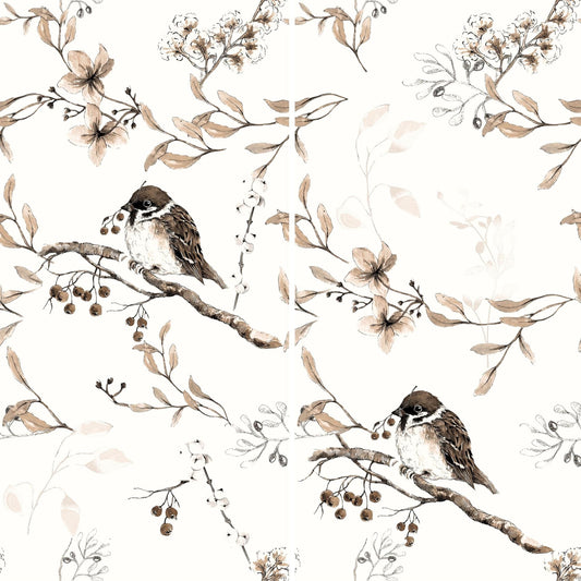 Bloom Series - Flora and Fauna Goldfinches Satin 400x800mm Ceramic Tile