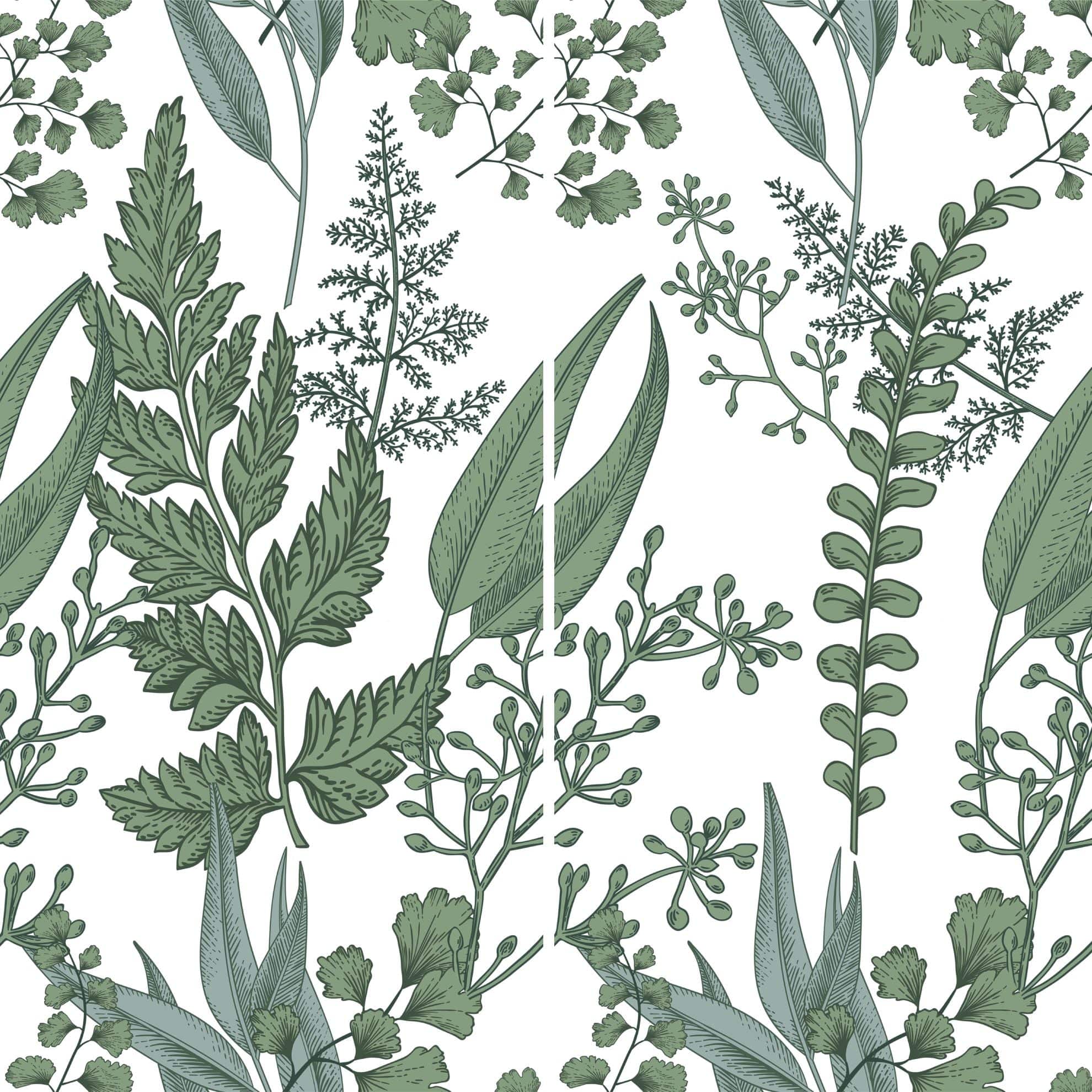 Bloom Series - Flora and Fauna Leafy Tasi Satin 400x800mm Ceramic Tile