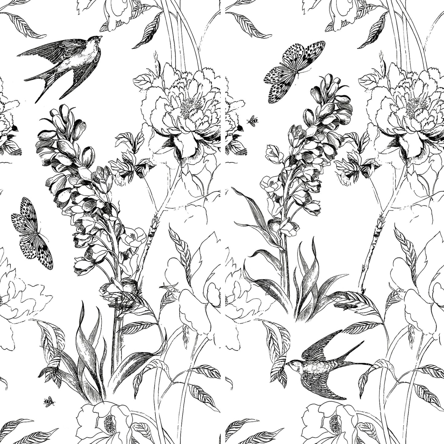 Bloom Series - Flora and Fauna Swiftlets Satin 400x800mm Ceramic Tile