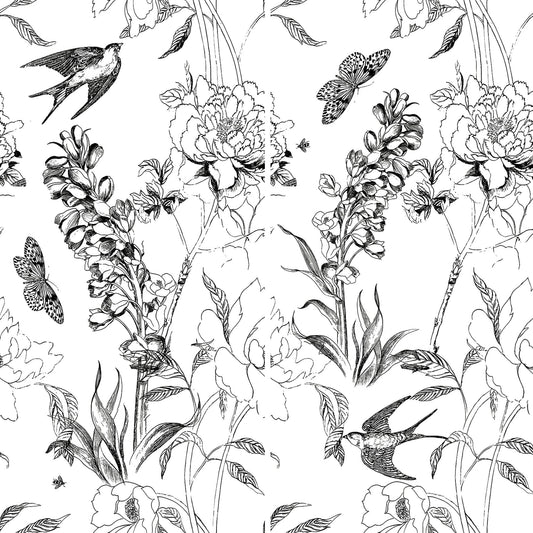 Bloom Series - Flora and Fauna Swiftlets Satin 400x800mm Ceramic Tile