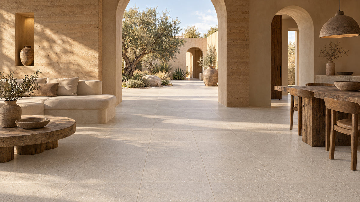 Luna Stone Dune P3 Matt 600x600mm porcelain tile — house desert organic interior