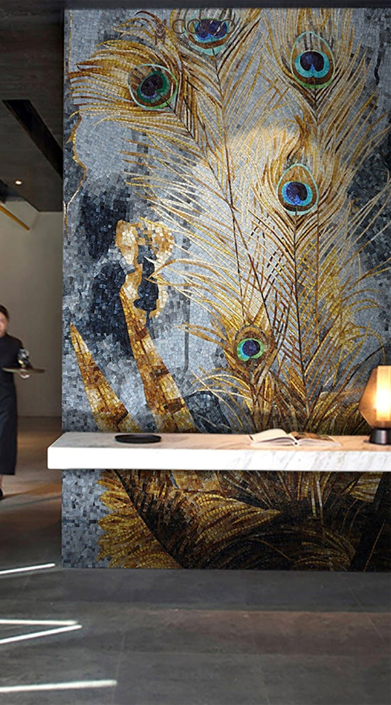 Artistic Mosaic - Fantasy Feather  - Peacock Eye Tail Feather