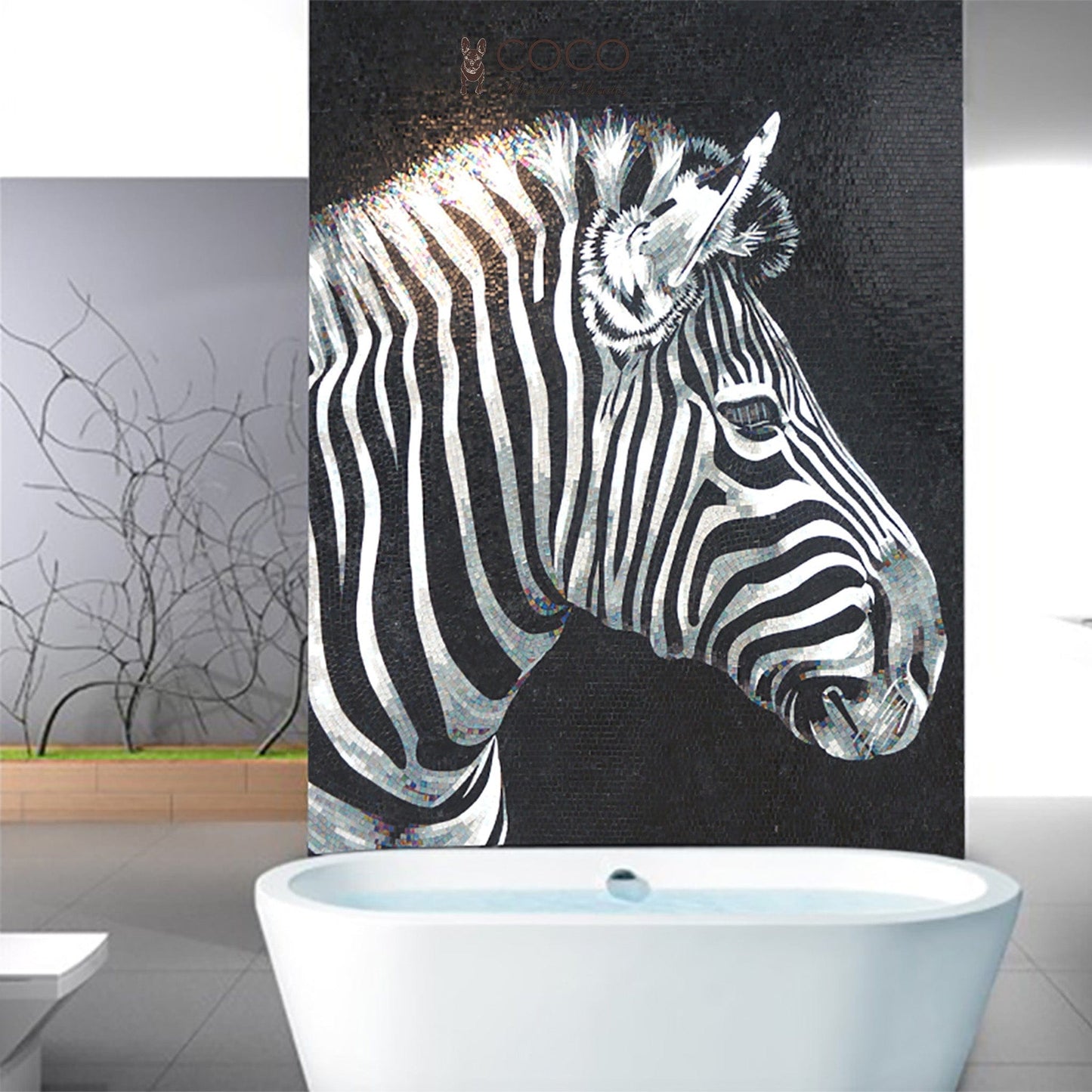 Artistic Mosaic - Zebra - Zipper