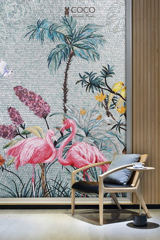 Artistic Mosaic - Flamingos - True Love