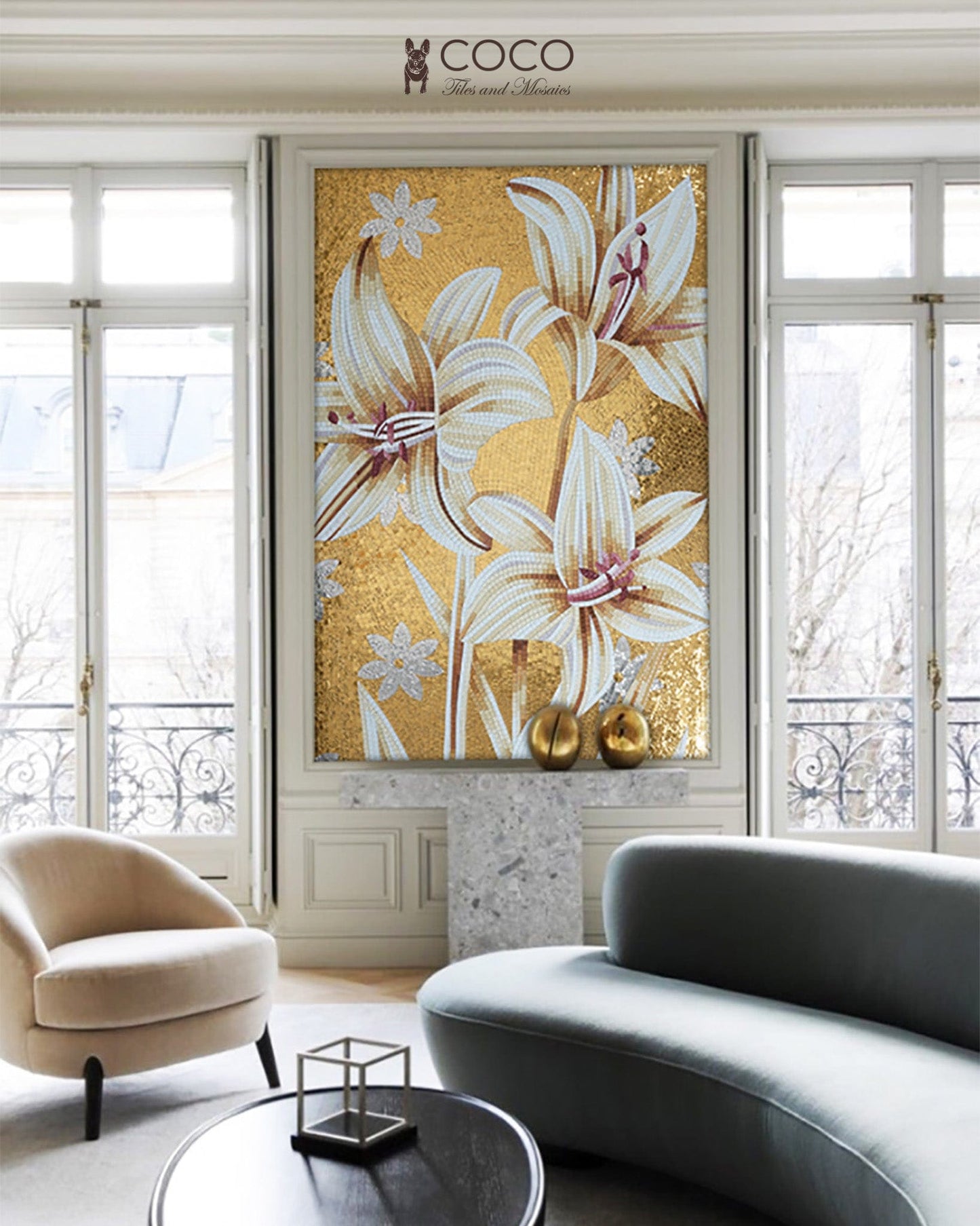 Artistic Mosaic - Giant Flower - Black Spider Lilies