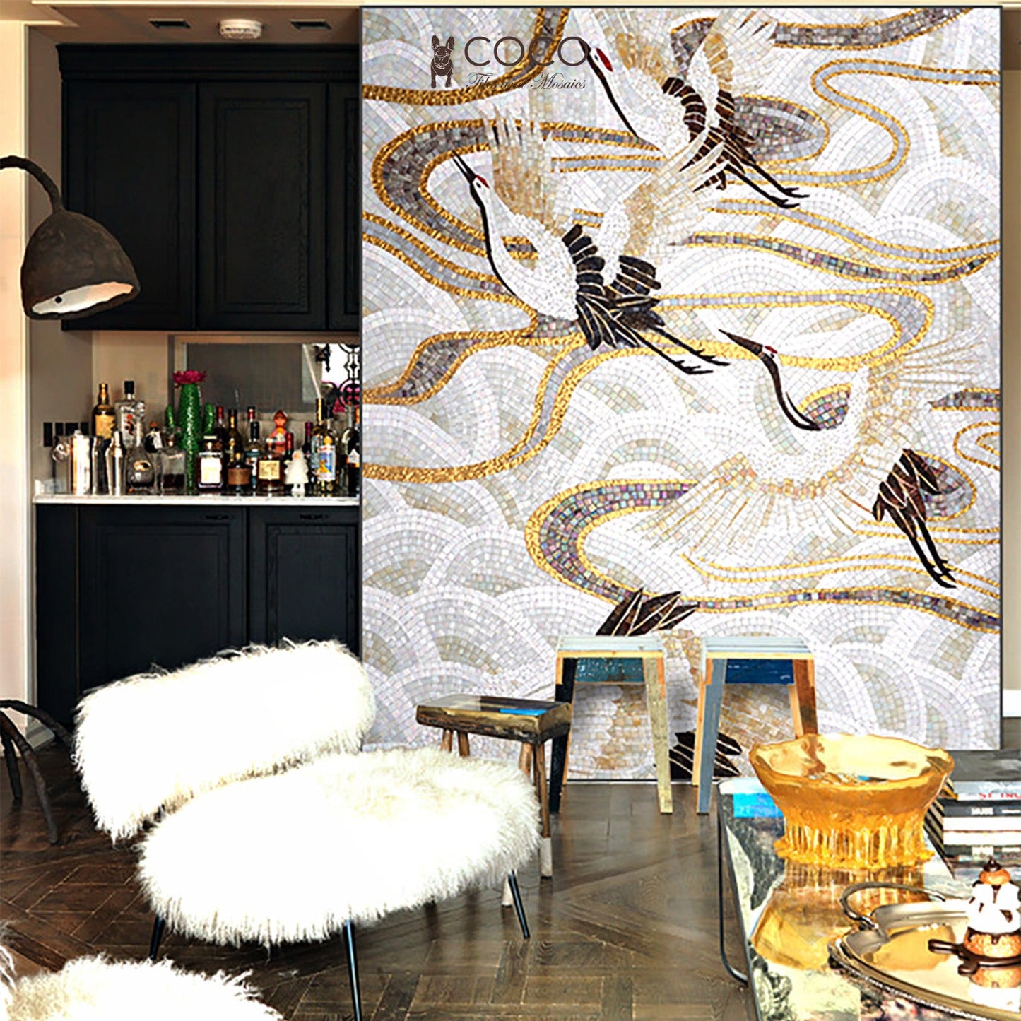 Artistic Mosaic - Red Crowned Crane - Good Life