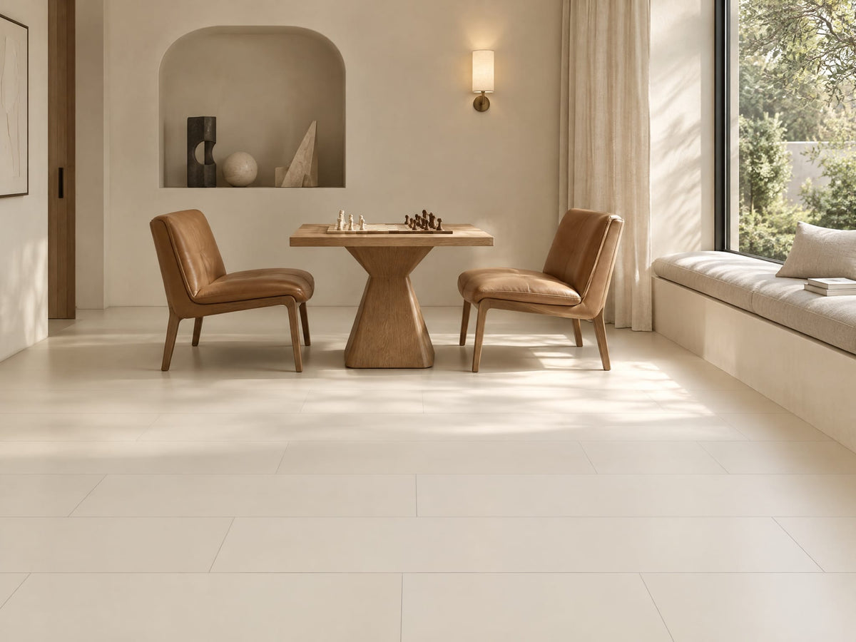 Stowe White tile in a home chess room