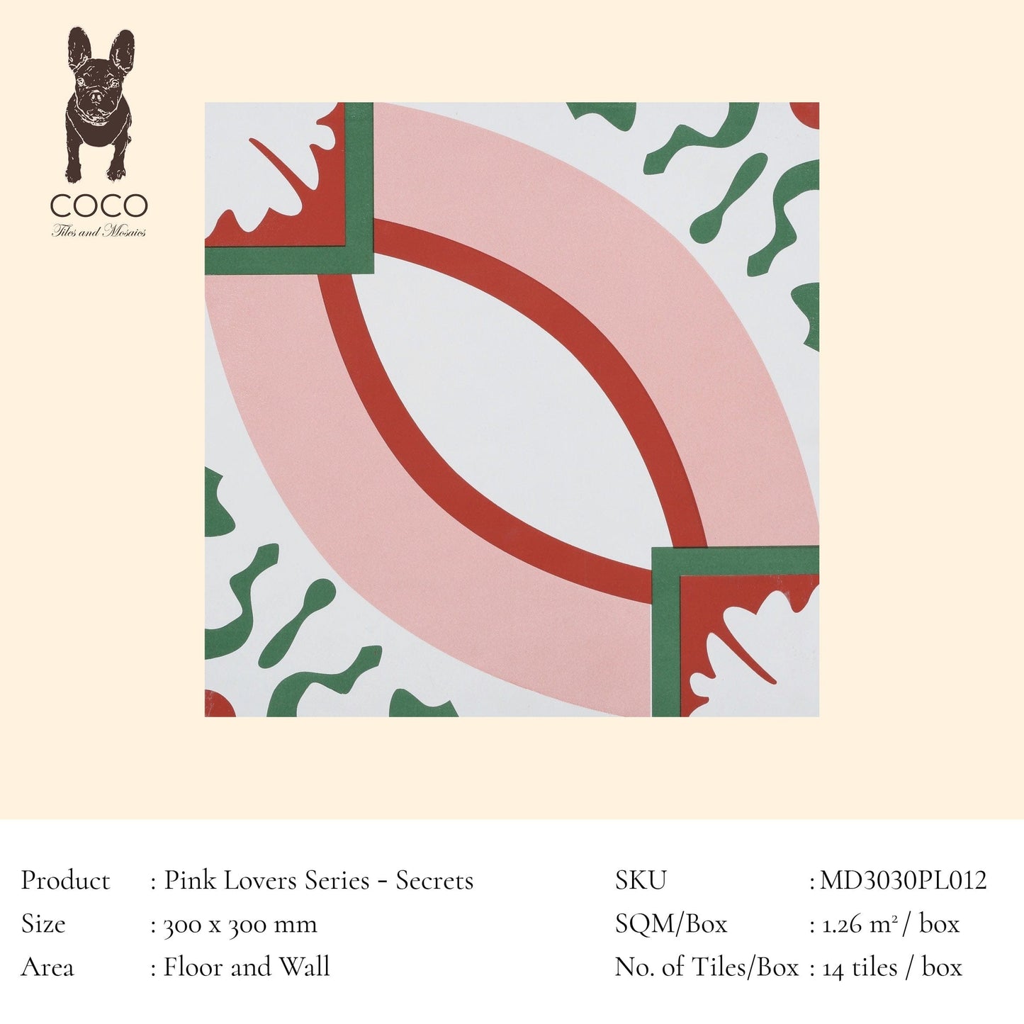 Pink Lovers Series - Secrets Satin 300x300mm Ceramic Tile