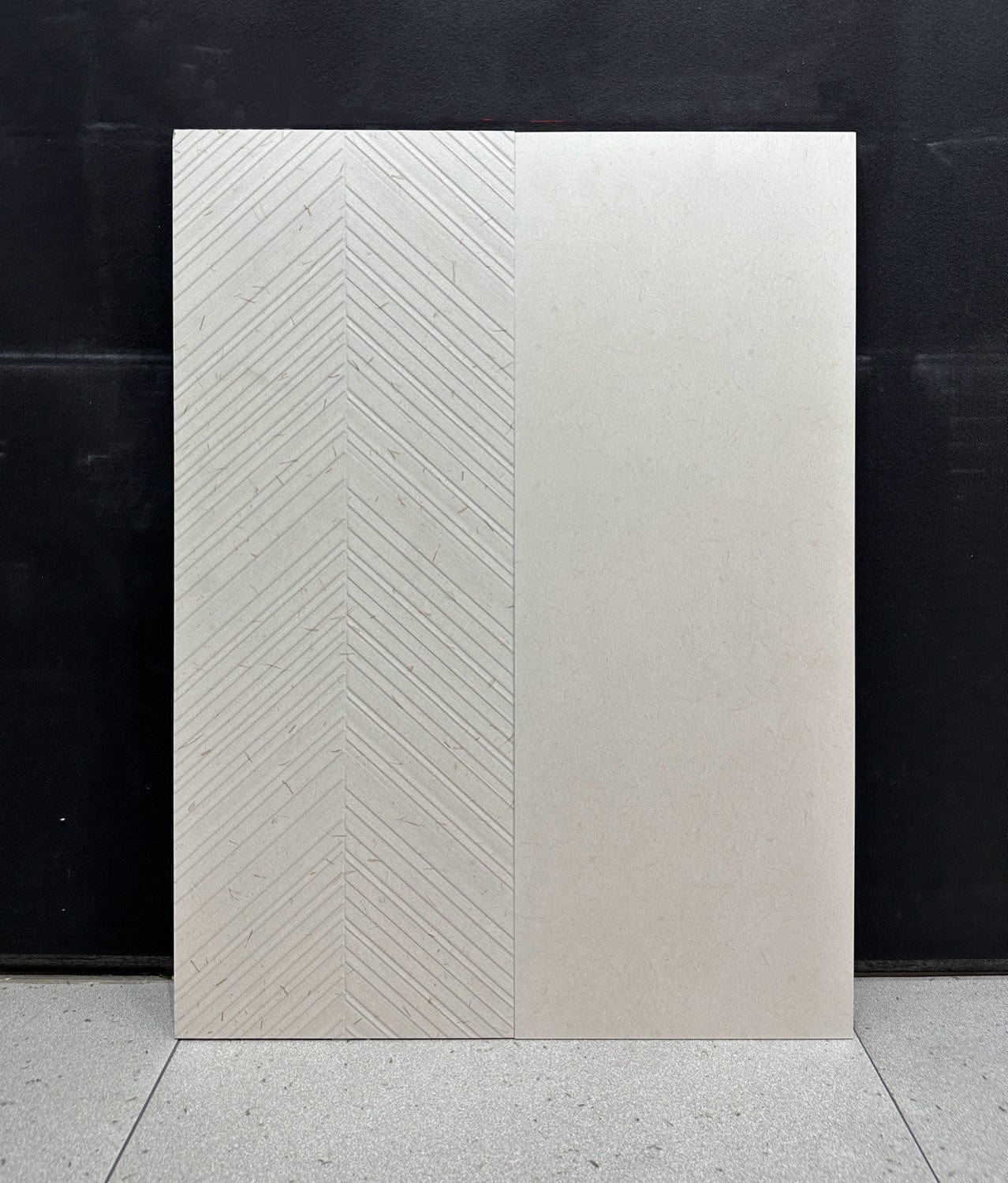 W Series - Sand Textured Herringbone Satin 300x800mm Ceramic Tile