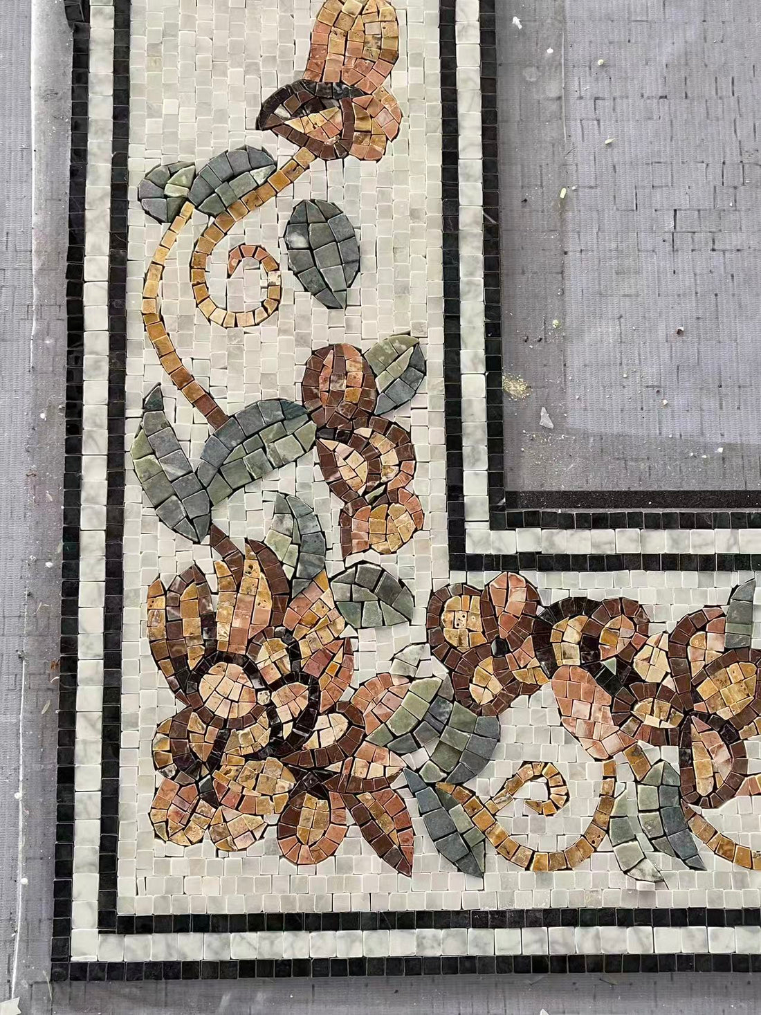 Bathroom Floor - Custom Stone Mosaic