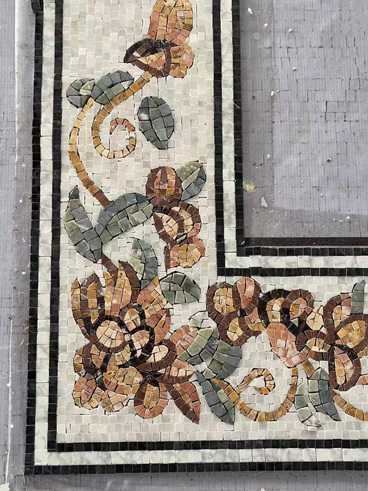 Bathroom Floor - Custom Stone Mosaic