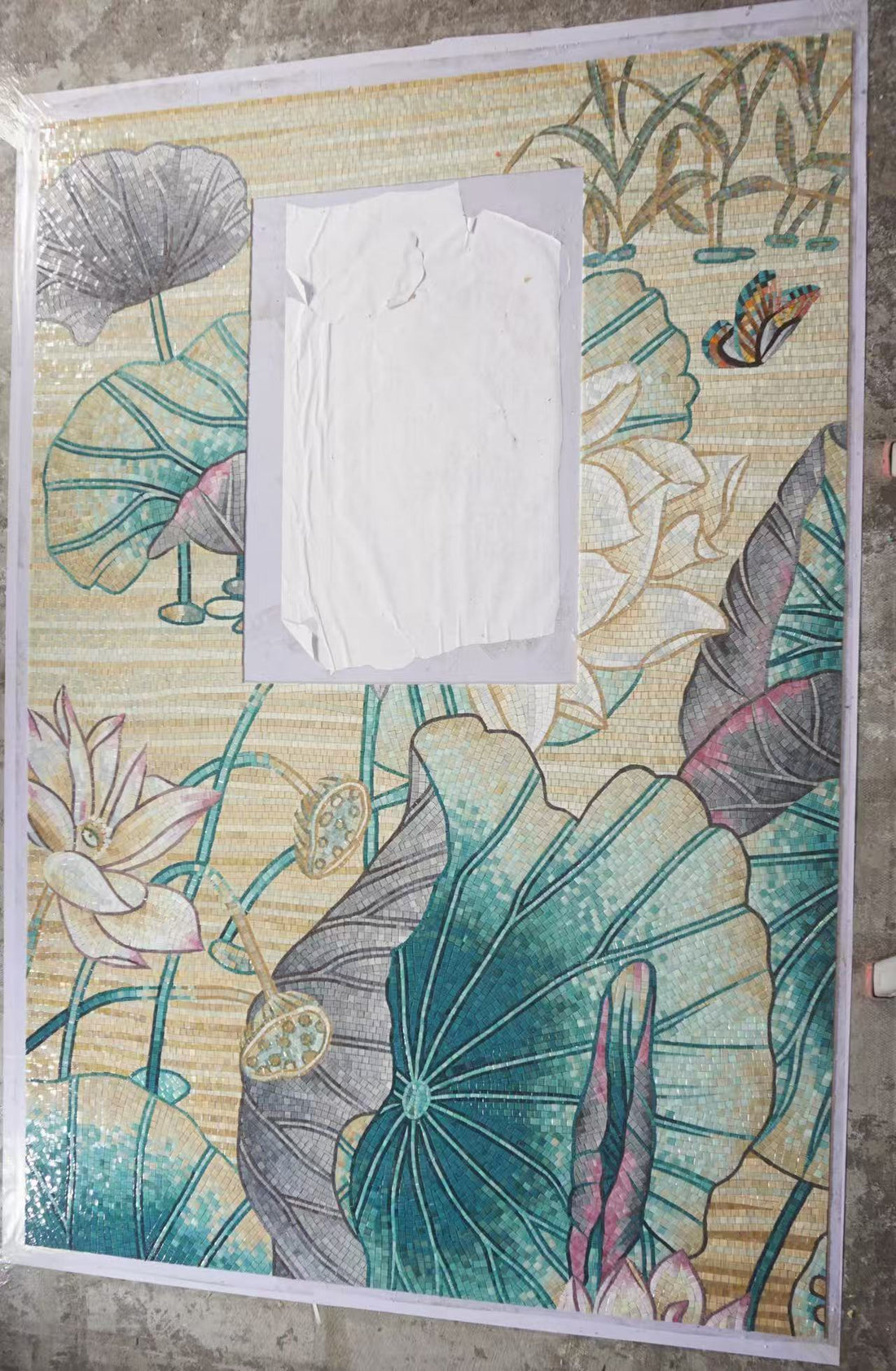 Bathroom Feature Wall - Artistic Mosaic - Water Lily - Wellness