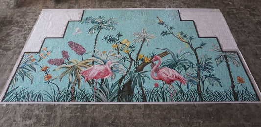 Artistic Mosaic - Flamingos - True Love