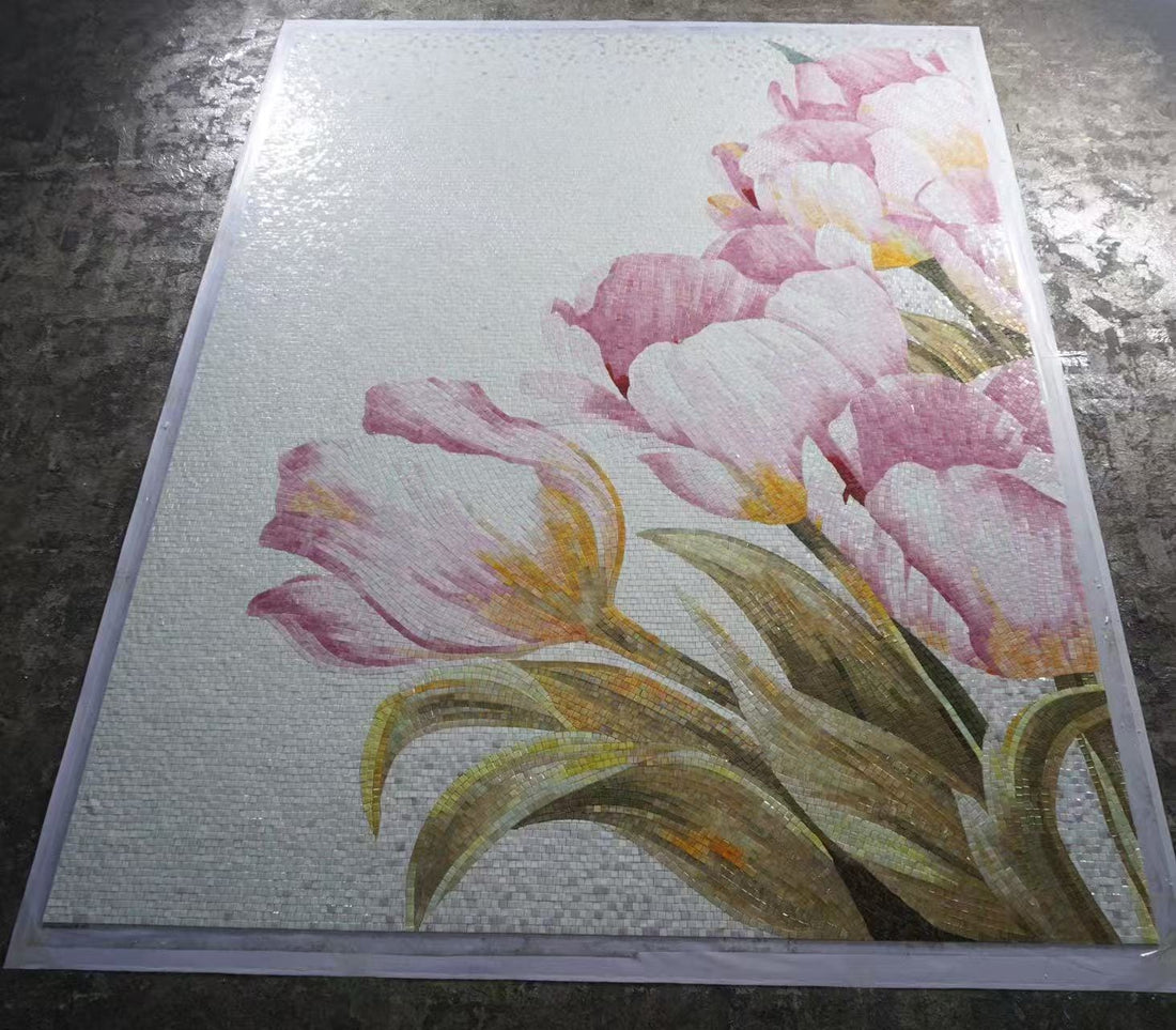Artistic Mosaic - Flowers - Blush Pink