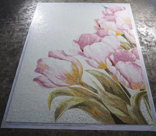 Artistic Mosaic - Flowers - Blush Pink