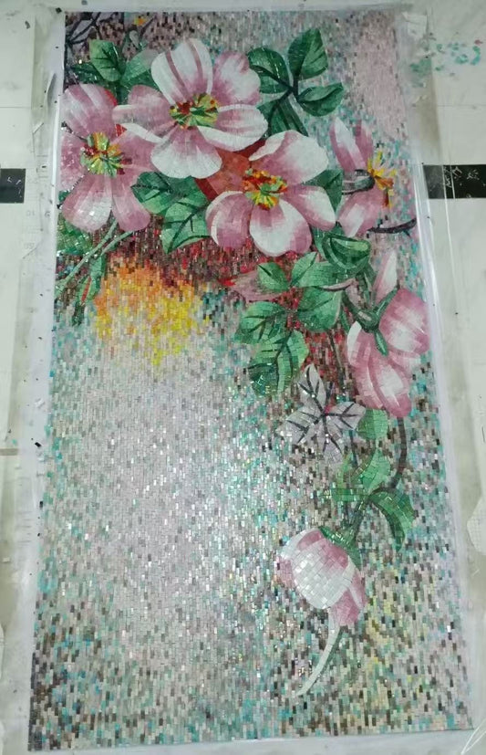 Artistic Mosaic - Giant Flowers - Pink Lovers