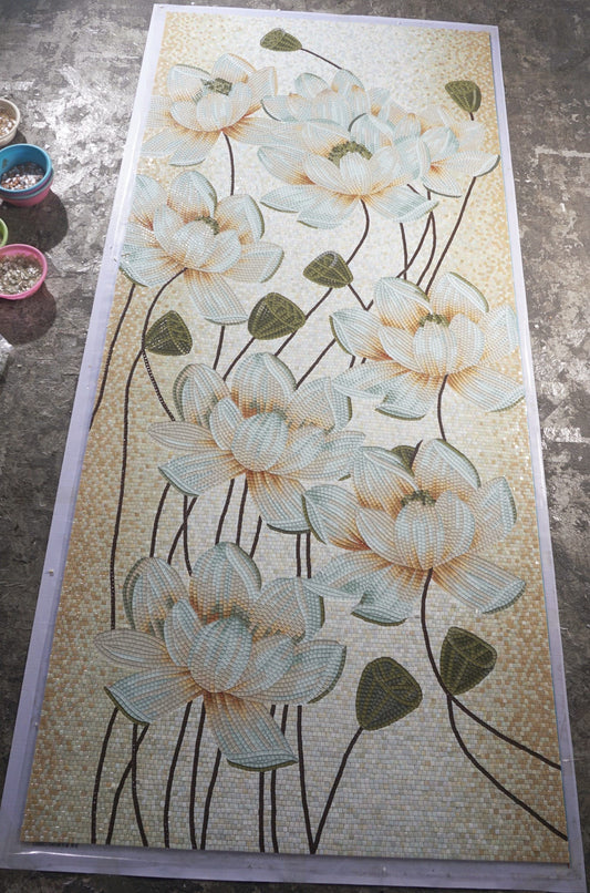 Artistic Mosaic - Water Lilies and Seed Pods