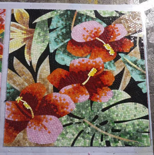 Driveway Feature Wall - Blossoms of Eden, Water Lily Celebration and Golden Dawn Blossoms Trio