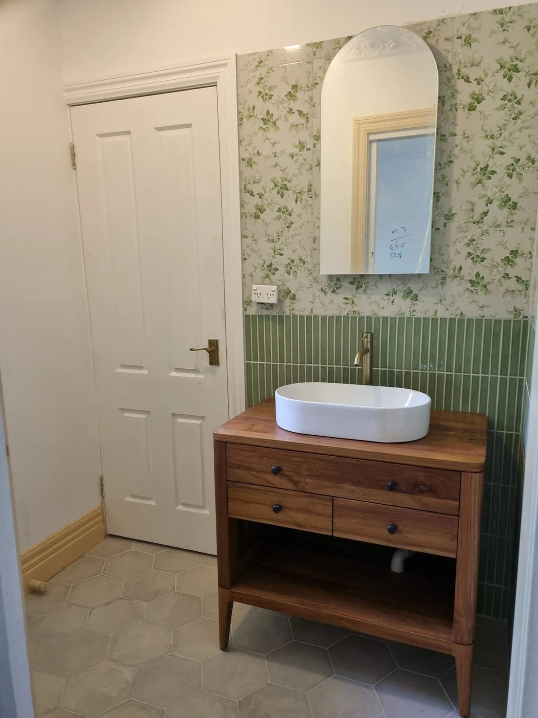 A Vintage Bathroom in Warburton, VIC — Featuring Garden Party Botanical Tiles