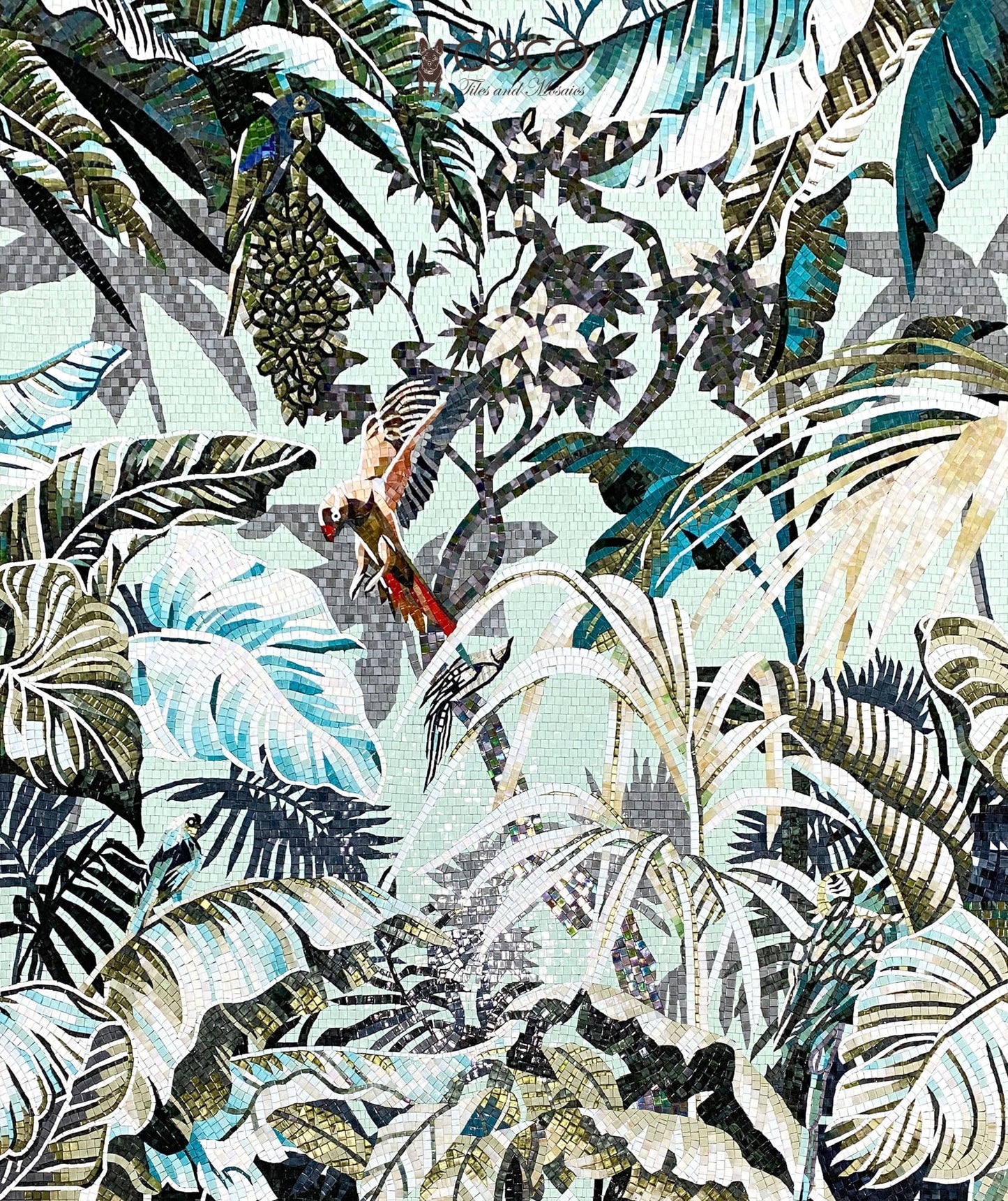 Birdsong & Foliage Mosaic Mural