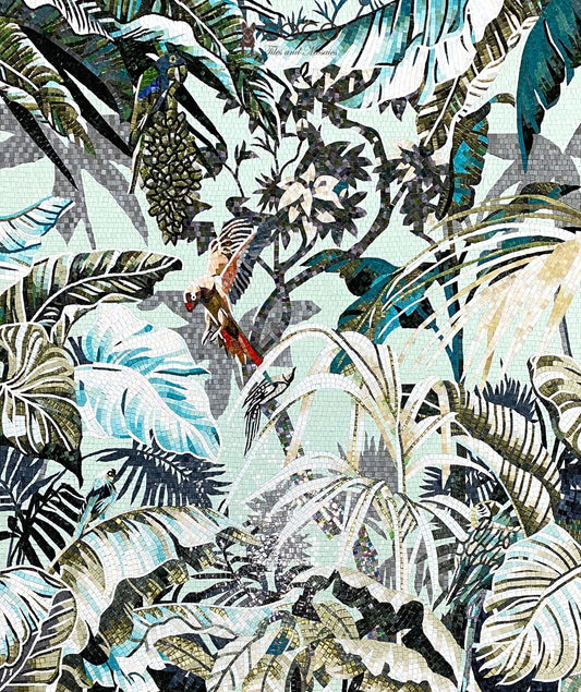 Birdsong & Foliage Mosaic Mural