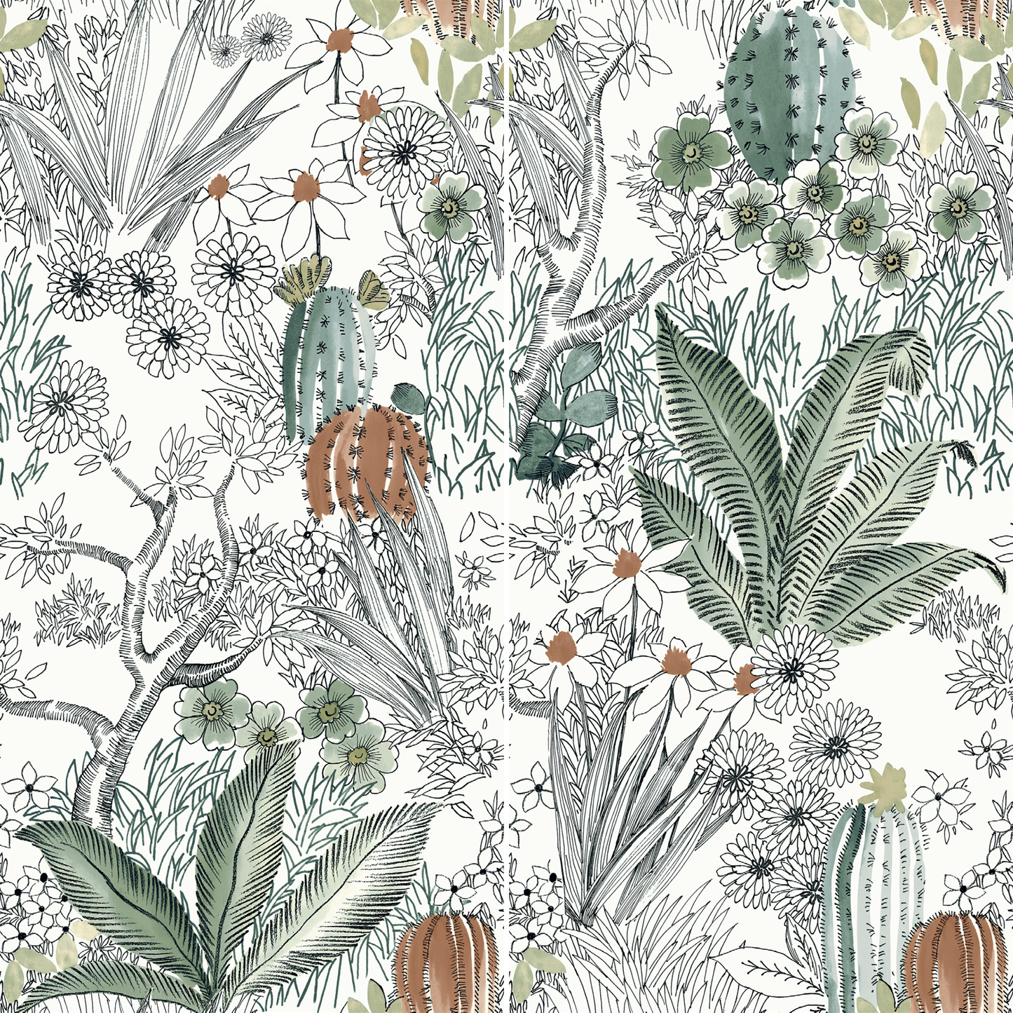 Bloom Series - Flora and Fauna Cactus Flower 400x800mm Ceramic Tile