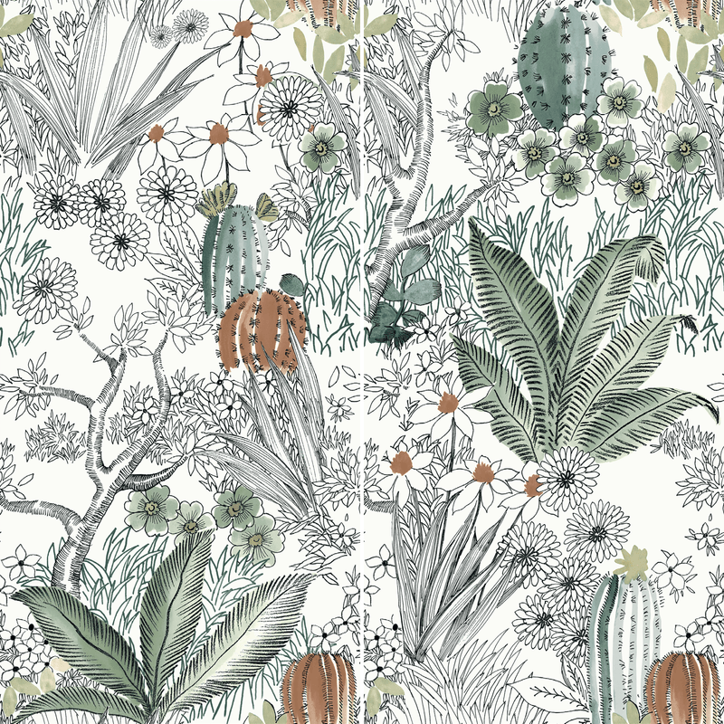 Bloom Series - Flora and Fauna Cactus Flower Satin 400x800mm Ceramic Tile