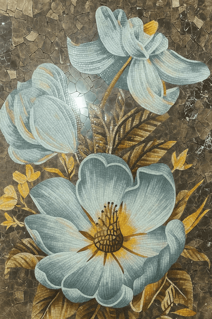 Frozen in Time Stone Mosaic Glass Mosaic Art