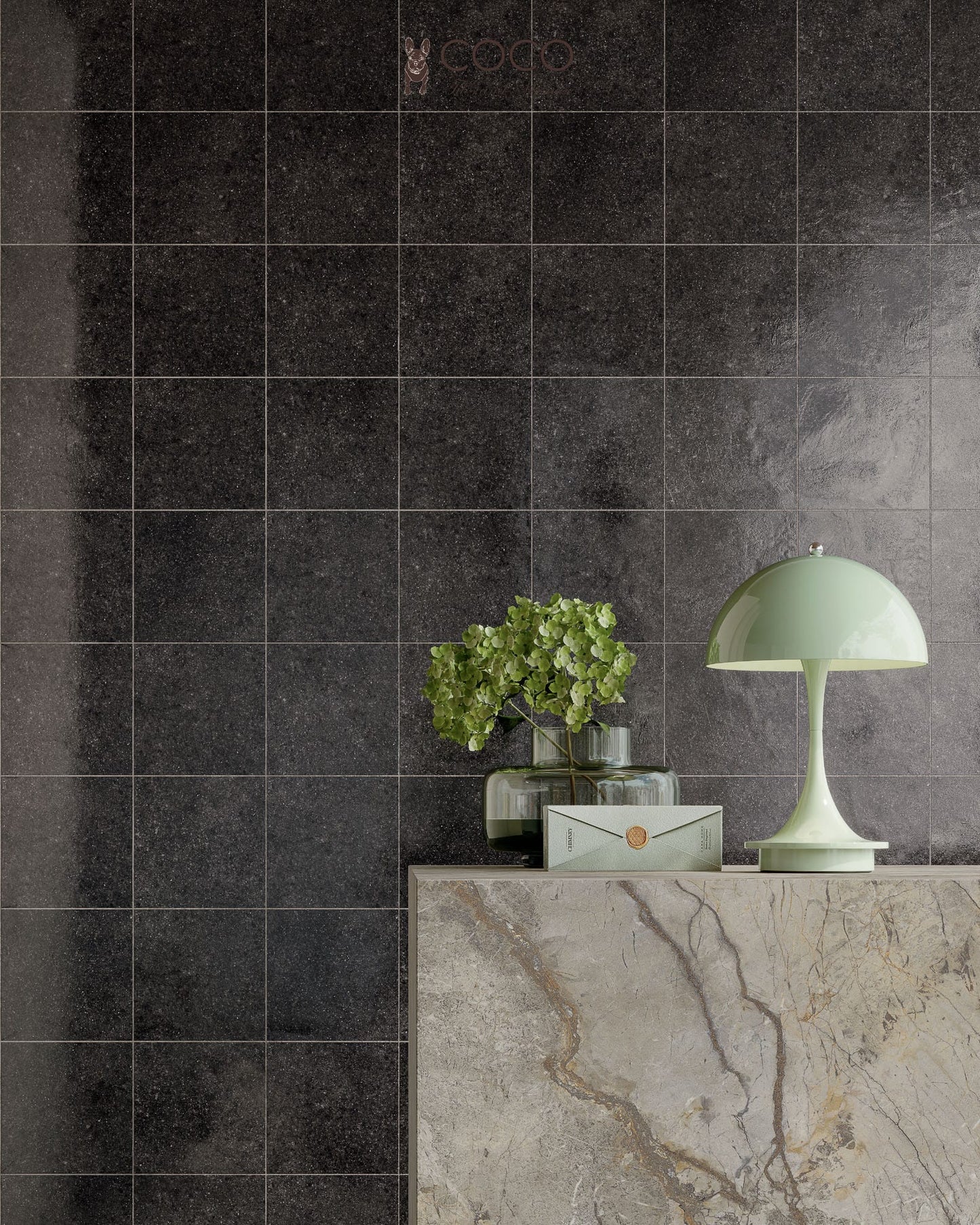 Vogue Series - Nero Lacca Gloss 200x200mm Porcelain Tile